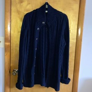 Women’s 2x button up cardigan navy blue